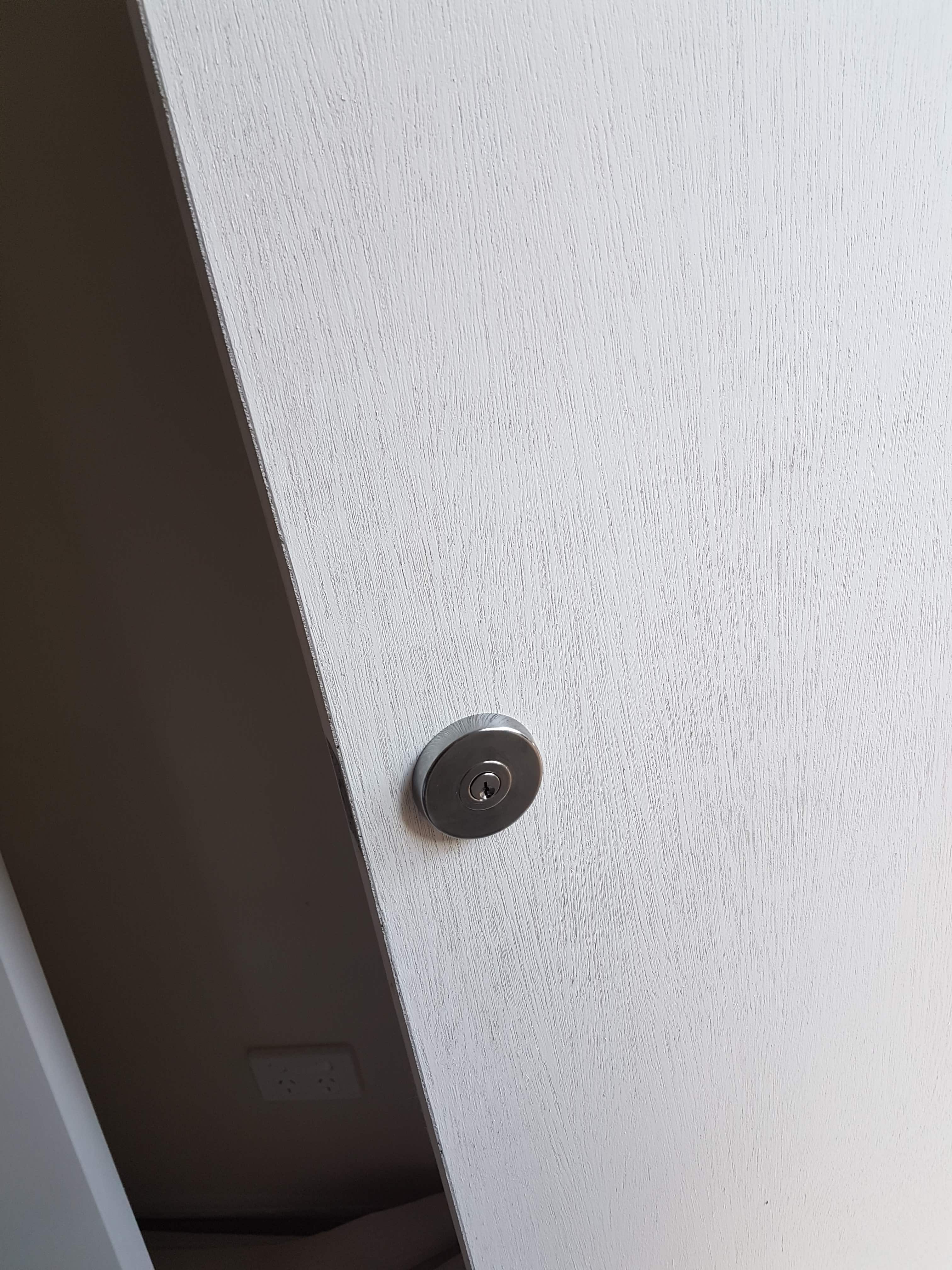 deadbolt lock installed inside the door
